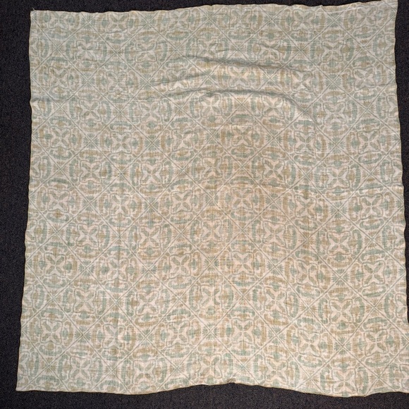 Vintage 1970’s Olive Green Harvest Yellow Tablecloth 28” Square - Picture 2 of 4